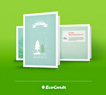 Umweltfreundlich hergestellte Weihnachtskarten.